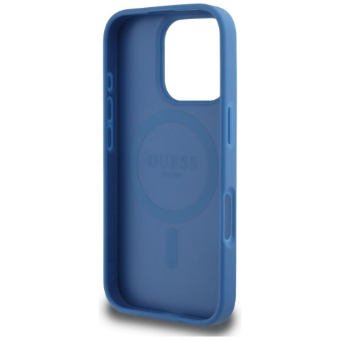 Etui Guess 4G Circle Classic Logo Mag Safe do i Phone 16 Pro niebieski