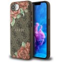 Etui Guess 4G Flowers Print Mag Safe do i Phone 16e brązowy