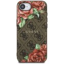 Etui Guess 4G Flowers Print Mag Safe do i Phone 16e brązowy