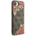 Etui Guess 4G Flowers Print Mag Safe do i Phone 16e brązowy