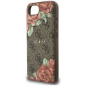 Etui Guess 4G Flowers Print Mag Safe do i Phone 16e brązowy