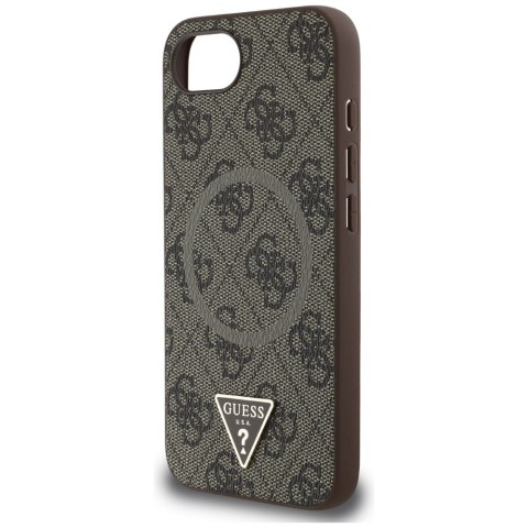 Etui Guess 4G Ring Triangle Logo Mag Safe do i Phone 16e brązowy