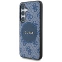 Etui Guess 4G Round Patch Classic Logo Mag Safe do Samsung Galaxy S25+ niebieski