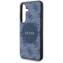 Etui Guess 4G Round Patch Classic Logo Mag Safe do Samsung Galaxy S25+ niebieski