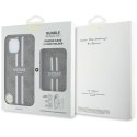 Etui Guess 4G Stripes z portfelem Magsafe do i Phone 15 brązowy