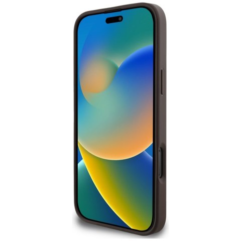 Etui Guess 4G Stripes z portfelem Magsafe do i Phone 16 Pro Max brązowy
