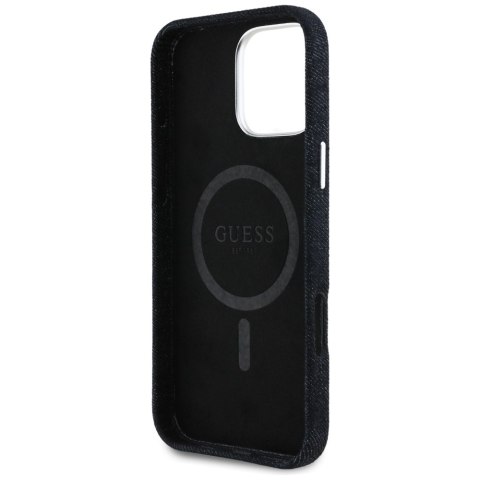 Etui Guess Denim Triangle Logo Mag Safe do i Phone 16 Pro Max czarny