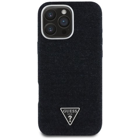 Etui Guess Denim Triangle Logo Mag Safe do i Phone 16 Pro czarny