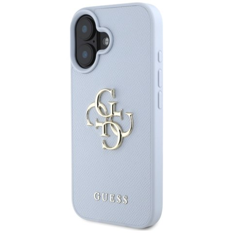 Etui Guess Grained Big 4G Logo Small Classic Logo do i Phone 16 niebieski
