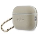 Etui Guess Grained Classic Logo Hook do Air Pods Pro 3 złoty