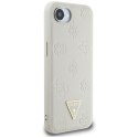 Etui Guess Grained Hot Stamp Peony Triangle Logo Mag Safe do i Phone 16e beżowy