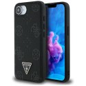 Etui Guess Grained Hot Stamp Peony Triangle Logo Mag Safe do i Phone 16e czarny
