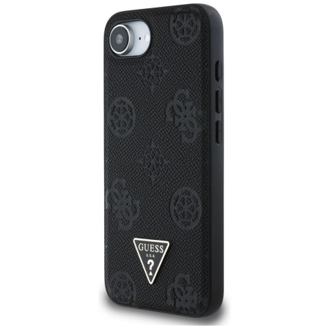Etui Guess Grained Hot Stamp Peony Triangle Logo Mag Safe do i Phone 16e czarny