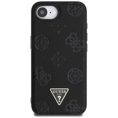 Etui Guess Grained Hot Stamp Peony Triangle Logo Mag Safe do i Phone 16e czarny