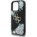 Etui Guess Grained Roses Big 4G logo do i Phone 16 Pro Max czarny
