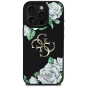 Etui Guess Grained Roses Big 4G logo do i Phone 16 Pro czarny