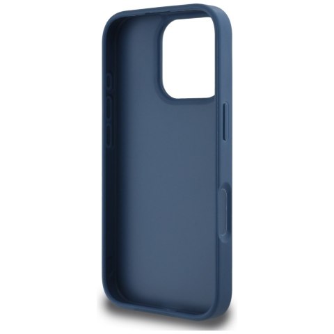 Etui Guess Grained Roses Big 4G logo do i Phone 16 Pro niebieski