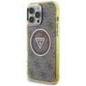 Etui Guess IML Metal Glitter 4G Circle Triangle Mag Safe do i Phone 16 Pro Max brązowy