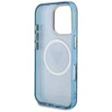 Etui Guess IML Metal Glitter 4G Circle Triangle Mag Safe do i Phone 16 Pro Max niebieski
