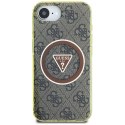 Etui Guess IML Metal Glitter 4G Circle Triangle Mag Safe do i Phone 16e brązowy