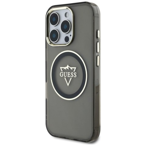 Etui Guess IML Metal Mountain Logo Mag Safe do i Phone 16 Pro Max czarny