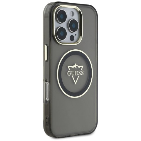 Etui Guess IML Metal Mountain Logo Mag Safe do i Phone 16 Pro Max czarny