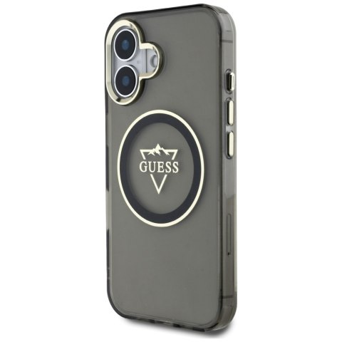 Etui Guess IML Metal Mountain Logo Mag Safe do i Phone 16 czarny