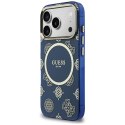 Etui Guess IML Peony Dot Mag Safe do i Phone 17 Pro niebieski