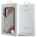 Etui Guess Leather 4G Flowers Print Metal Classic Logo Mag Safe Samsung Galaxy S25 różowy