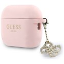 Etui Guess Silicone 4G Charm do Air Pods Pro 3 różowy