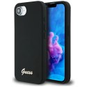 Etui Guess Silicone Script Metal Logo Mag Safe do i Phone 16e czarny