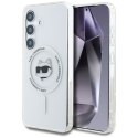Etui Karl Lagerfeld Button Choupette Head Printed Logo Mag Safe do Samsung Galaxy S25 biały