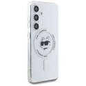 Etui Karl Lagerfeld Button Choupette Head Printed Logo Mag Safe do Samsung Galaxy S25 biały