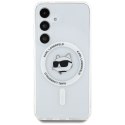 Etui Karl Lagerfeld Button Choupette Head Printed Logo Mag Safe do Samsung Galaxy S25+ biały