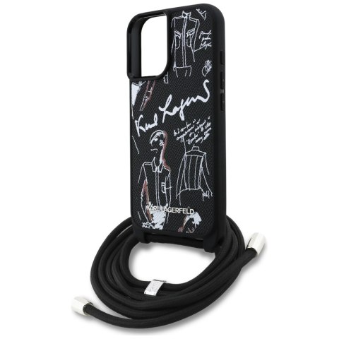 Etui Karl Lagerfeld Crossbody Grained Pattern & Logo do i Phone 16 czarny