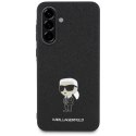 Etui Karl Lagerfeld Fixed Glitter Ikonik Logo Metal Pin do Samsung Galaxy A56 czarny