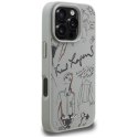 Etui Karl Lagerfeld Grained Pattern & Logo Mag Safe do i Phone 16 Pro Max szary