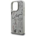 Etui Karl Lagerfeld Grained Pattern & Logo Mag Safe do i Phone 16 Pro Max szary