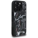 Etui Karl Lagerfeld Grained Pattern & Logo Mag Safe do i Phone 16 Pro czarny