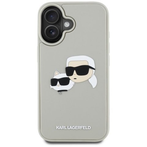 Etui Karl Lagerfeld HC 3D Rubber Double Heads do i Phone 16 beżowy