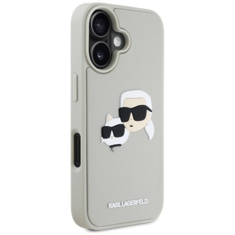 Etui Karl Lagerfeld HC 3D Rubber Double Heads do i Phone 16 beżowy