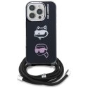 Etui Karl Lagerfeld IML Crossbody Karl&Choupette Head do i Phone 16 Pro Max czarny