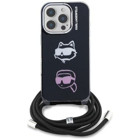 Etui Karl Lagerfeld IML Crossbody Karl&Choupette Head do i Phone 16 Pro Max czarny