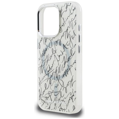 Etui Karl Lagerfeld IML Karl Script Pattern Mag Safe do i Phone 16 Pro biały