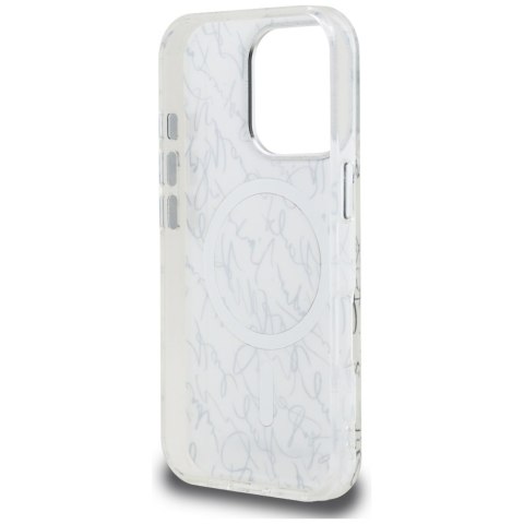 Etui Karl Lagerfeld IML Karl Script Pattern Mag Safe do i Phone 16 Pro biały