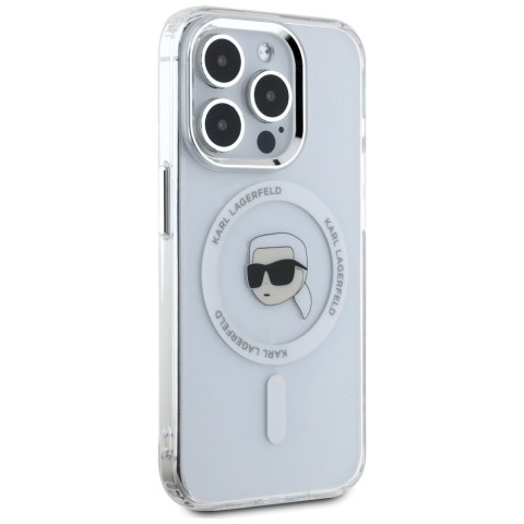 Etui Karl Lagerfeld IML Metal Karl Head Mag Safe do i Phone 15 Pro Max biały
