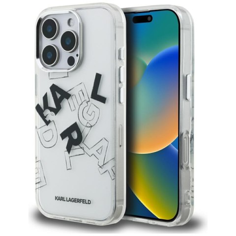 Etui Karl Lagerfeld IML Sketched Graphic do i Phone 16 Pro przezroczysty