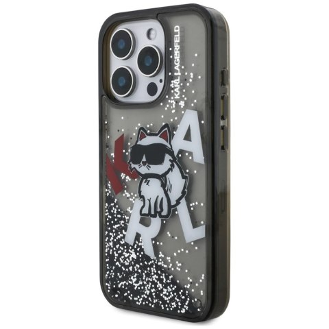 Etui Karl Lagerfeld Liquid Glitter Choupette Logo do i Phone 16 Pro Max czarny