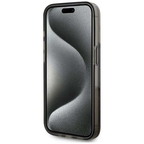 Etui Karl Lagerfeld Liquide Glitter Monogram Gradient do i Phone 15 Pro czarny