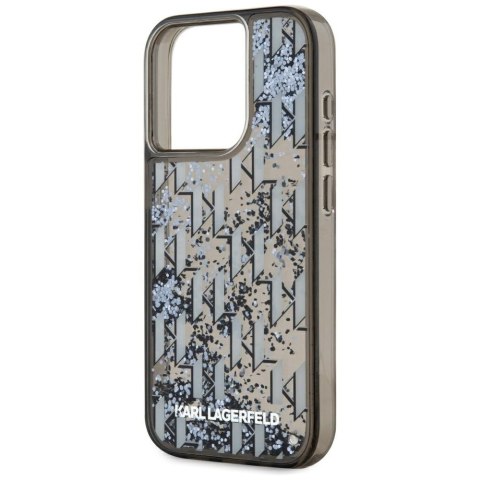 Etui Karl Lagerfeld Liquide Glitter Monogram Gradient do i Phone 15 Pro czarny